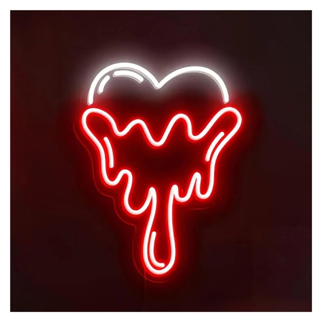 Letrero De Neón Con Forma De Corazón Que Gotea Para San Valentín, Dormitorio, Sala De Estar, Cine, Sala De Juegos, Decoración De Pared, Alimentación 38x30cm