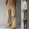 thumbnail image 3 of Plus Size Pants for Men Retro Cargo Casual Pants Stretch Dress Pants Beach Summer Lightweight Trousers, 3 of 5