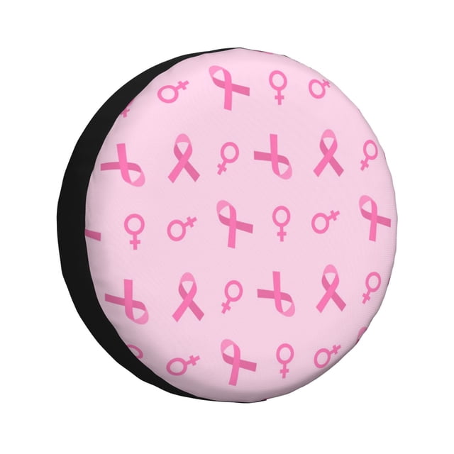 Fotbe Breast Cancer Awareness 1 Funda de Llanta de Repuesto con Estampado, Engrosada, Ajuste Universal para Jeep, Remolque, RV, SUV, Camión-17 inch