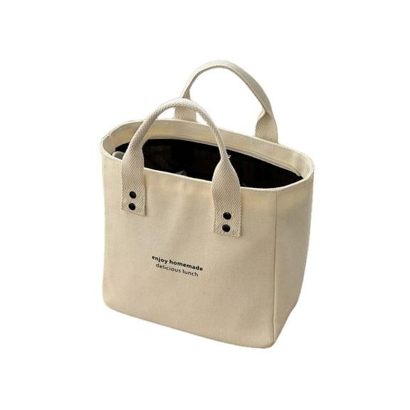 Simply Modern Lunch Box Bento Tote for Office Workers, Large Canvas Tote Bag with Contrast Color Fashion Design