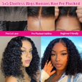 thumbnail image 2 of Peluca FCUFCU Water Wave Bob, 35 cm, cabello humano, 180% de densidad, 2 of 6