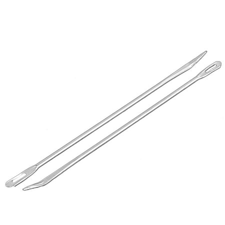 Metal Curved Bent Tip Bag Packing Stitching Needles Silver Tone 8