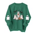 thumbnail image 4 of Meichang Halloween Crew Neck Sweatshirt Women Ghost Graphic Sweatshirts Oversized Long Sleeve Pullover Holiday Party Sweatshirt, 4 of 5