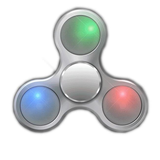 Silver Fidget Spinner Hand Toy BLING Stress Relief Focus Metallic ADHD Anxiety 