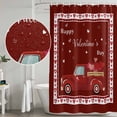 thumbnail image 4 of Red Valentine's Day Shower Curtain Set - 72" x 78" Washable Bathtub Curtain with 12 Hooks, Love Heart Truck Romantic Abstract Art Waterproof Fabric Stall Shower Curtains for Bathroom/Bathtub Décor, 4 of 6
