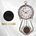thumbnail image 5 of Antique Metal Pendulum Wall Clock - Elegant Regulator Clock for for Living Room & Home Decor & Kitchen Decor & Wall Décor, 5 of 7