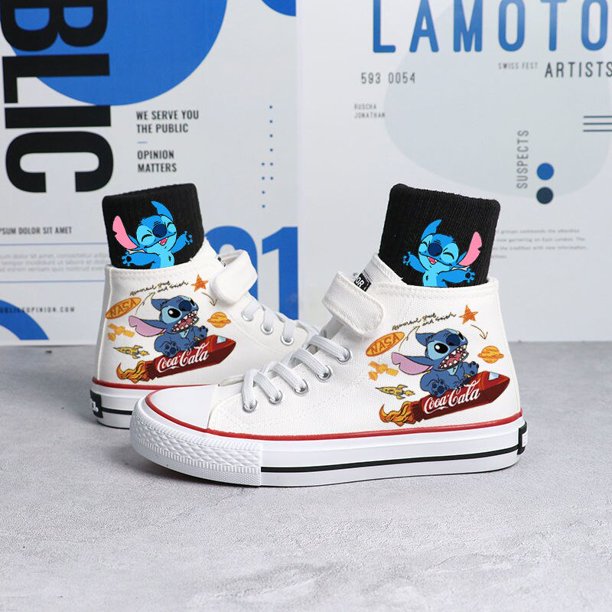 Kawaii Kids Canvas Shoes Disney Cartoon Lilo & Stitch Sport Shoes Children Fashion Print Sneakers Shoes Boys Girls Tennis Shoes31 Gao Jinjia LED