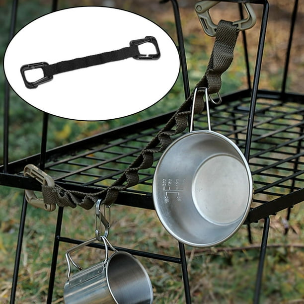 Correa de almacenamiento para camping, cordón para tienda, colgador de cuerda portátil para colgar, tendedero para acampar, jardín, accesorios para Negro 5 bucles Baoblaze Correa de almacenamiento para camping