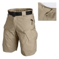 thumbnail image 6 of Mens Swim Trunks Men's Casual Resort Tactical Multi-Pocket Cargo Shorts Workwear Utility Crop Pants with Hook and Loop Patches Summer Outdoor Hiking Fishing Shorts Khaki L, 6 of 9