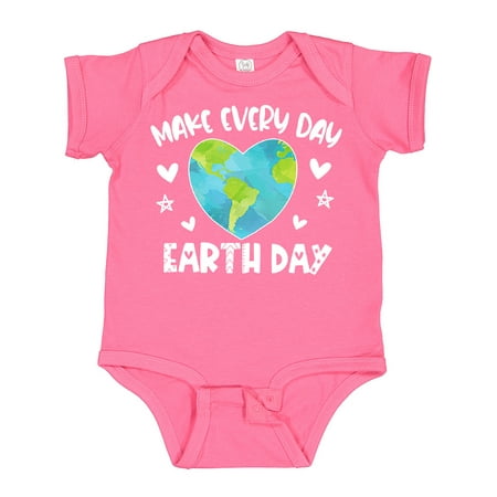 

Inktastic Make Every Day Earth Day with Hearts and Stars Boys or Girls Baby Bodysuit