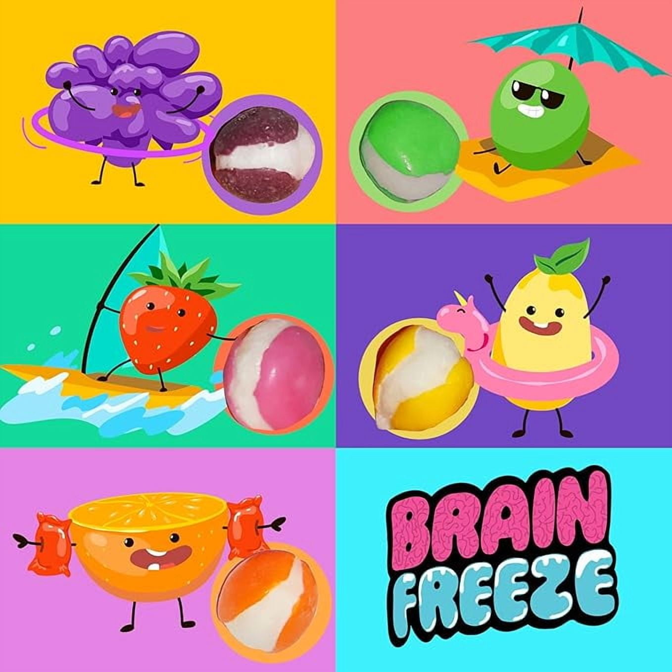 Brain Freeze Tropical Crunch Freeze-Dried Candy – Sweet & Tangy Gourmet Snack – Tropical Fruit Flavors – 4 Pack – Crunchy Texture
