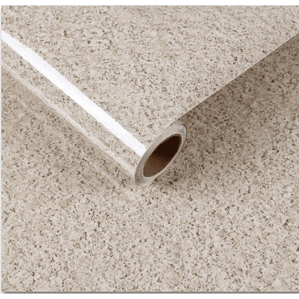 MOYISHI Glossy Granite Contact Paper for Countertops Light Brown
