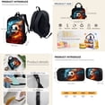 thumbnail image 5 of Binienty 3 Piece Backpack Set for Boys Soccer Schoolbag with Lunch Box Pencil Case Fire Flame Design Middle School Students Shoulder Bookbag with Laptop Compartment Anti Thief Travel Rucksack, 5 of 6
