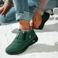 thumbnail image 3 of Womens Snow Boots Casual Furry Lined Slip on Booties Platform Loafers Antislip Winter Outdoor Walking Shoes Green Size 9, 3 of 6