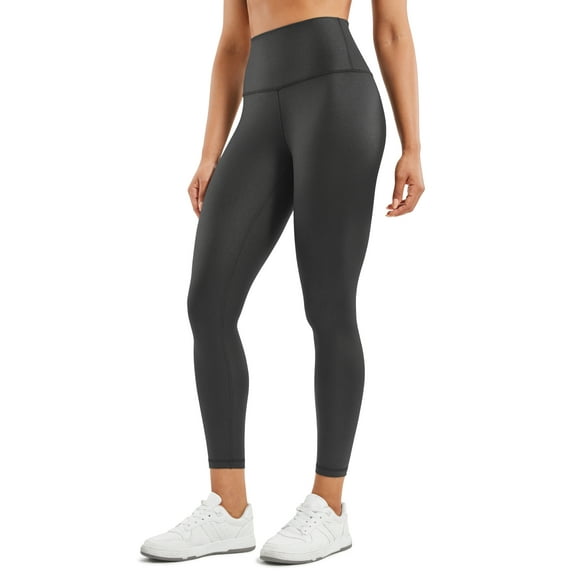 CRZ YOGA Butterluxe Matte Faux Leather Leggings for Women 25 Inches High Waisted