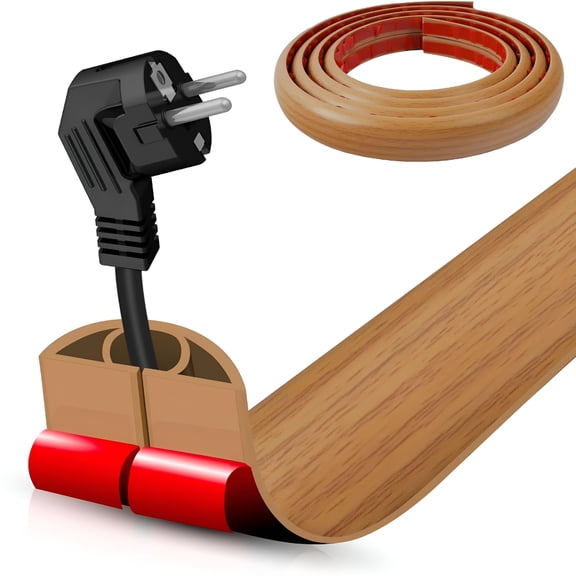 ZHZFKQ 10Ft Floor Cord Cover Self Adhesive, Cable Management Hider