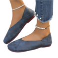 thumbnail image 5 of HTHLVMD Closed Toe Slip-On Shoes, Comfortable Everyday Footwear, Flat Shoes for Women Slip On Comfortable Walking Ballerina Shoes Ladies Cute Ballet Flats Pumps Low Wedge Dolly Shoes, Navy 8, 5 of 7