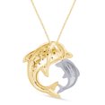 thumbnail image 3 of AFFY White & Black Natural Diamond Dolphin Pendant Necklace in 14k Yellow Gold Over Sterling Silver, 3 of 5