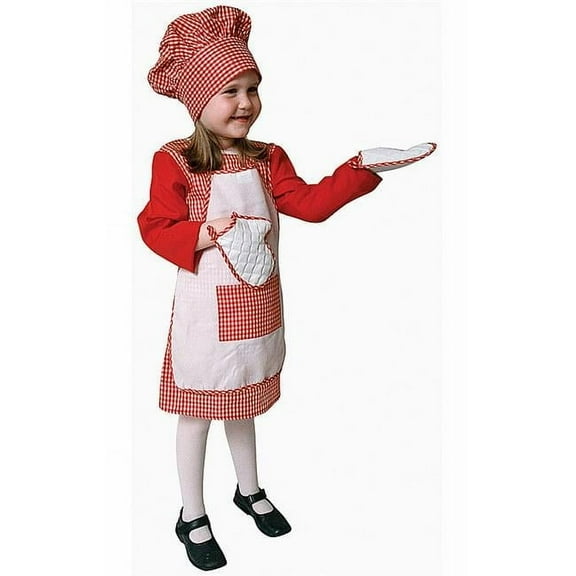 Dress Up America 210-M Red Gingham Girl Chef - Medium 8-10