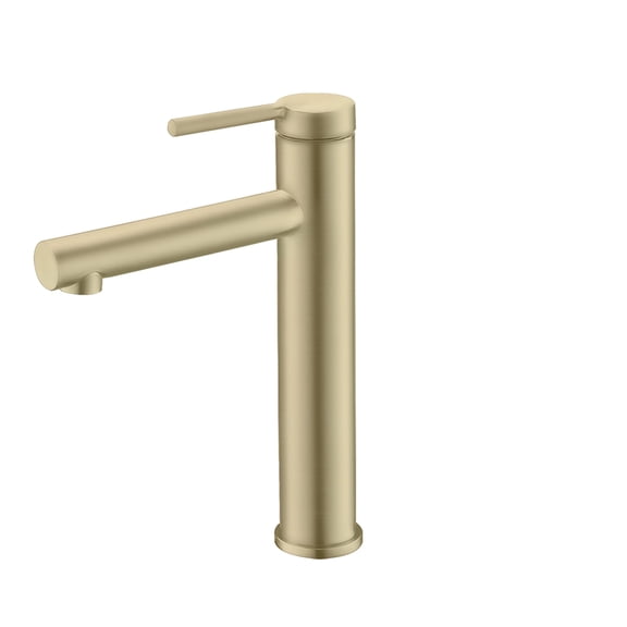Stylish Single-Handle Brushed Gold Vessel Bathroom Faucet Height 11⅝" B-123G