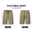 thumbnail image 3 of QPNGRP Men's Casual Shorts with Zipper Pockets Elastic Waistband with Drawstring Cargo Stretch Short Khaki, 3 of 7