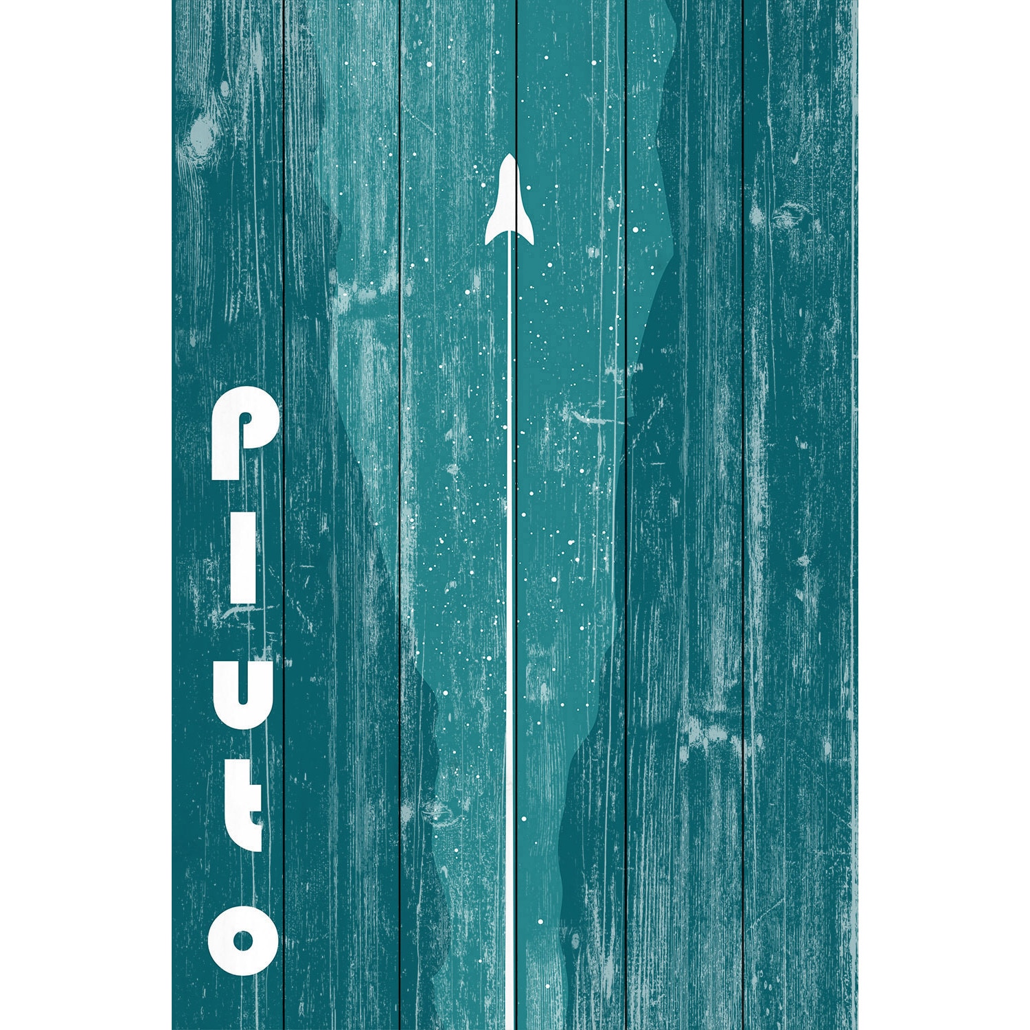 Marmont Hill - "Pluto" Painting Print on White Wood