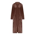 thumbnail image 4 of Lovskoo Women's Velvet Cardigan Jacket Open Front Lapel Collar Outerwear Sequin Duster Coat Velour Long Blazers Brown, 4 of 7