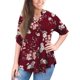 thumbnail image 2 of Tops de mujer Camisas de manga 3/4 con vuelta Blusas de cuello en V de talla grande Blusas tipo túnica, 2 of 4