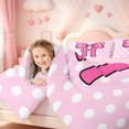 thumbnail image 3 of meiyoeat Polka Dot Letter Monogram Full Size Comforter Sets For Girls,Cute Coquette Bow Bedding Comforter Set,Pink Reversible,3-Piece,1 Comforter and 2 Pillowcases, 3 of 7