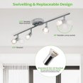thumbnail image 3 of AIR-Modern 4-Light Track Lighting Kit, Flush Mount Wall/Ceiling Spot Lights Fixture, LED Track Light with Chrome Flexibly Rotatable Light Head for Kitchen Living Room, 4×GU10 Bulb (Included), 3 of 4