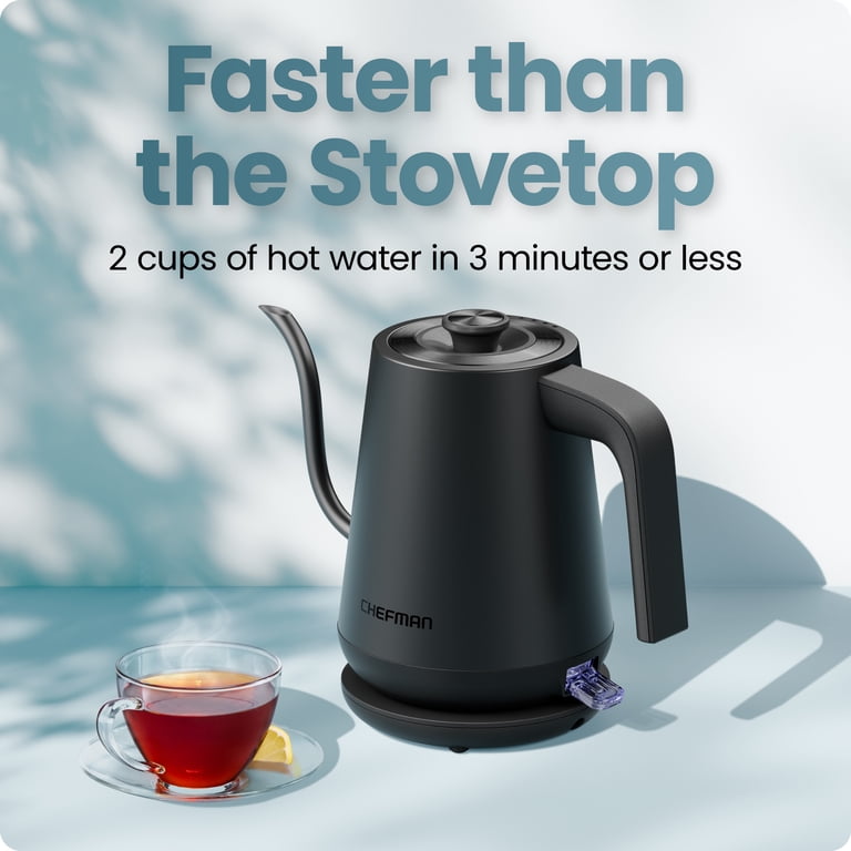 Chefman Fast-Boil Gooseneck Kettle, 0.8L, Black photo 3