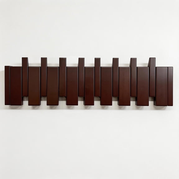 ArtBeek Wall Mounted Coat Rack with Hooks Wooden Wall Mount Piano Key Coat Rack 8 Hooks Solid Wood Coat Rack Wall Mount for Entryway, Living Room, Bedroom, Hallway (22")