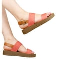 thumbnail image 4 of Soda Shoes Women Sandals Ankle Strap Buckled Flatform Wedge Flat Heel REMUS-S Camel Beige Tan 9, 4 of 4