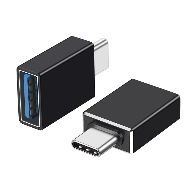 Adaptador USB C a USB 3.1 OTG (paquete de 3), adaptador USB tipo C macho a USB A hembra Thunderbolt 3 para MacBook Pro 2021, MacBook Air 2022, iPad Pro 2021, Ga Black
