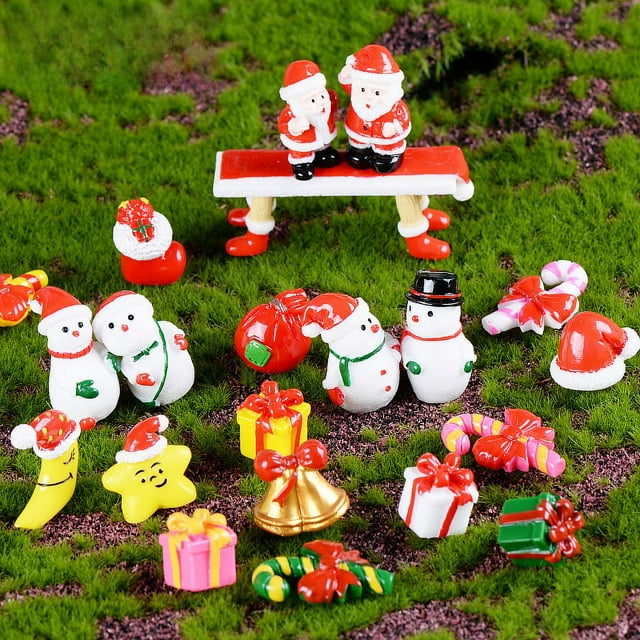 Adornos navideños, pequeños adornos, artesanías de resina, regalo creativo, Papá Noel, muñeco de nieve, regalo pequeño para el hogar
