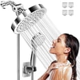 thumbnail image 1 of Regaderas para Baño,Combo de 6''Cabezal de Ducha de Lluvia de Alta Presión y 9''Shower Head de Mano,con Manguera de 58''y 3 Modos,con Botón de Control de Flujo,Boquilla Autolimpiante,para Baño,Hotel, 1 of 9