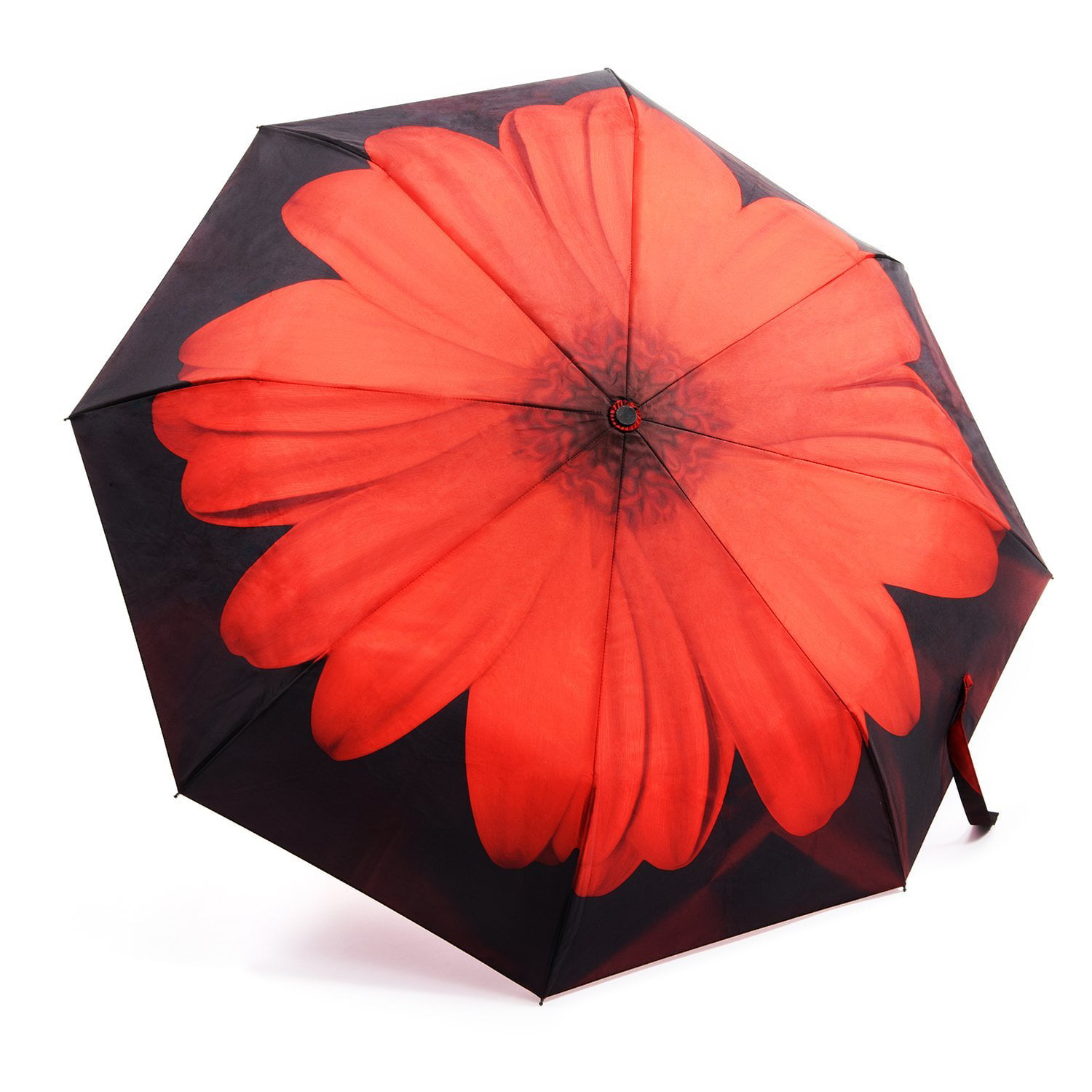 Ladies Premium Compact Umbrella Windproof Automatic with Rose Design & Gift Box 