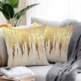 thumbnail image 2 of Throw Pillow Covers 24x24 Inch Set of 2, Abstract Gold Waterproof Outdoor Pillow Covers, Modern Brush Luxury Strokes Artwork Decorative Cushion Pillowcases for Couch, Sofa, Bed, Garden, Patio, 2 of 9