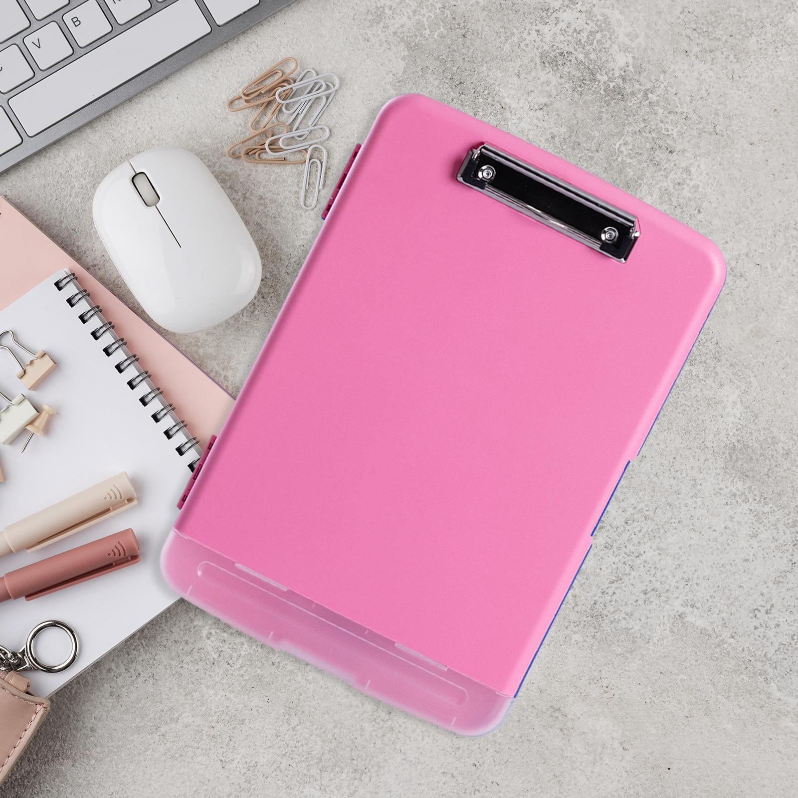 SunniMix Clipboard with Storage Folder with Pen Holder, Dustproof, High Capacity, Nursing pink