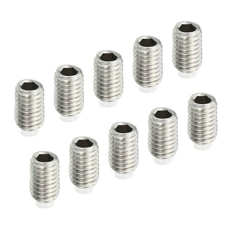 

Uxcell M5x8mm 304 Stainless Steel Grub Screw Metric Hex Socket Head Nylon Cup Point Screws 10 Pack