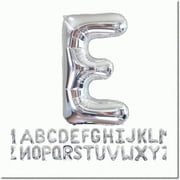 Sparkling Silver Elegance: 40" Large Alphabet E Balloons for Birthday, Anniversary, Wedding Decoration