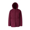 thumbnail image 2 of NARABB Women's Warm Puffer Jacket Winter Clothes Plus Size Warm Hooded Leather Cotton Coat Long Sleeve Jacket Wine XL, 2 of 4