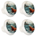 thumbnail image 2 of 4 Pcs Sea Lion Knobs for Kitchen Cabinet Cupboard Dresser Bookcase Drawer Pulls Handles Round Home Decor, 2 of 8