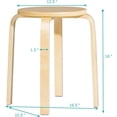 thumbnail image 3 of Songqin Stackable Bentwood Stools Set of 4, 18-Inch Height Backless Counter Chairs with Round Top, Anti-Slip Felt Pad, Portable School Stool for Dining Room, Kitchen, Classroom, Birch, 3 of 9