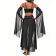 thumbnail image 3 of Conjunto de Ropa Interior de las Mujeres Color Sólido Camisola Bornela Dos Piezas, Conjunto Corto de las Mujeres Estilo Ropa de Dormir Casual Salón de Uso con Bornela Detalles, 3 of 4