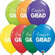 11 inch Simply Congrats Grad Carnival Assortment Latex Balloons (6 Pack) - Party Supplies Decorations