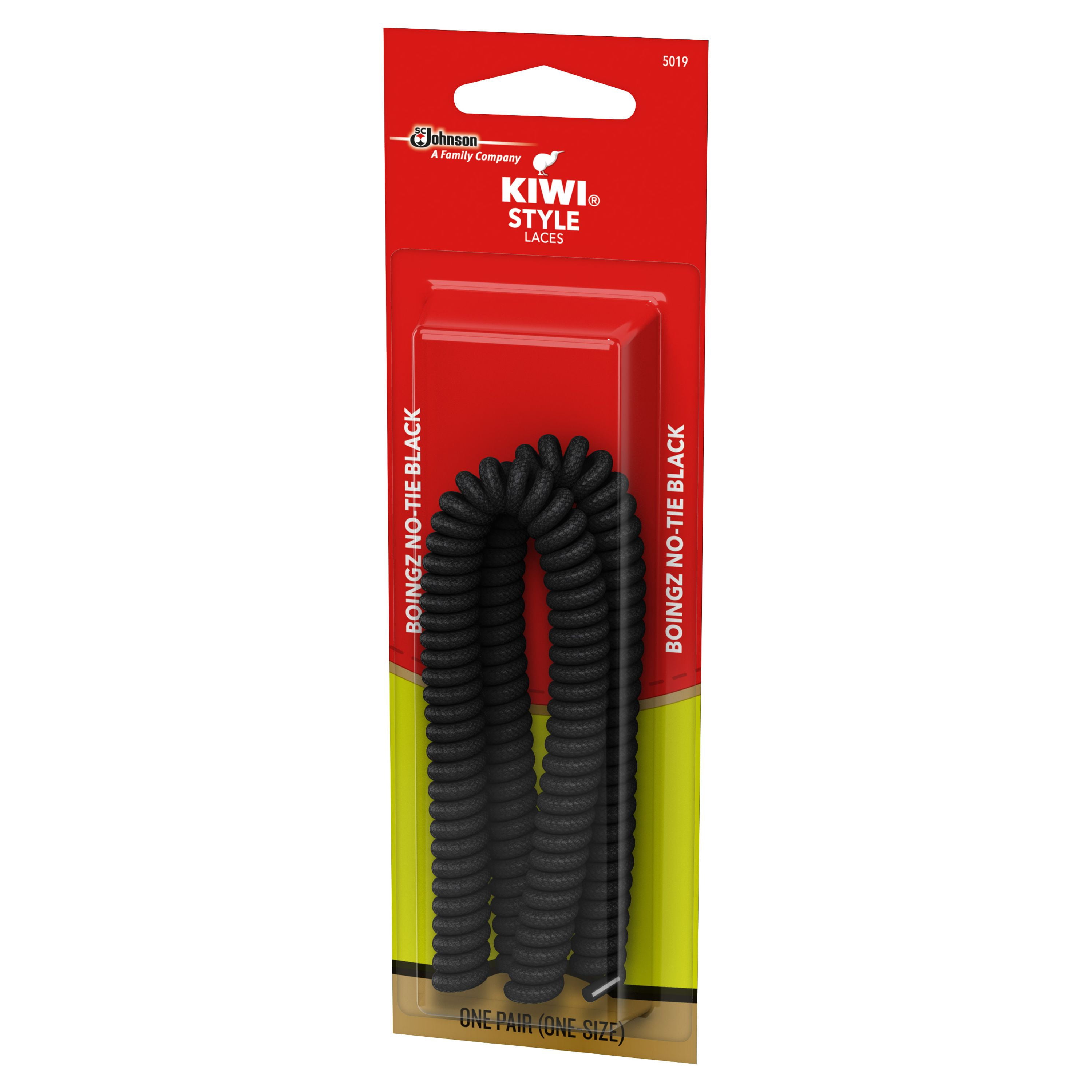 KIWI Boingz-No-Tie-Laces, Black, 1 pair