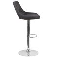 thumbnail image 2 of Flash Furniture Contemporain Tissu Gris Foncé Hauteur Réglable Tabouret de Bar avec Base Chromée, 2 of 8