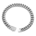 thumbnail image 2 of Cuban Link Stainless Steel Chain CZ Bracelet Bangle for Men Women 6-14mm, 2 of 3