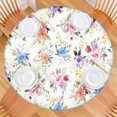thumbnail image 2 of Pioneer Flower Floral Print Pattern Round Fitted Tablecloth with Elastic Edge,Dining Table Cover Waterproof,Outdoor Round Tablecloth for Camping,Dining,Indoor and Outdoor, 2 of 7